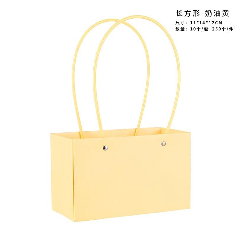 Flower Bag Party Gift Box Bouquet Hand Bag Macaron Color Kraft Paper Bag Diy - Huayi Flower Wraps