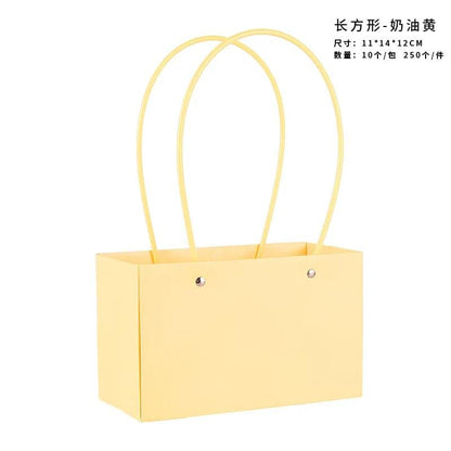 Flower Bag Party Gift Box Bouquet Hand Bag Macaron Color Kraft Paper Bag Diy - Huayi Flower Wraps