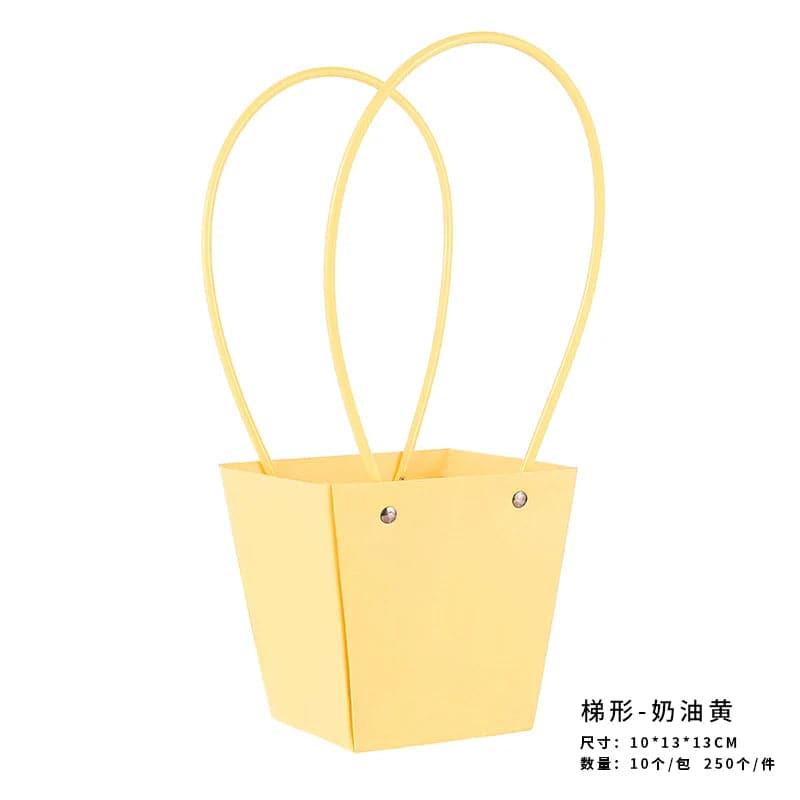 Flower Bag Party Gift Box Bouquet Hand Bag Macaron Color Kraft Paper Bag Diy - Huayi Flower Wraps