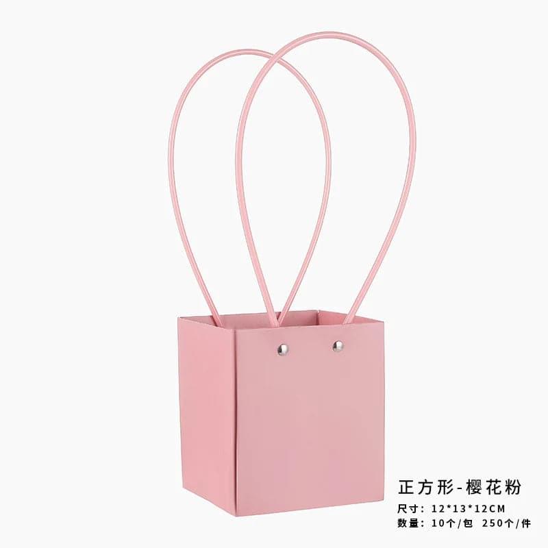 Flower Bag Party Gift Box Bouquet Hand Bag Macaron Color Kraft Paper Bag Diy - Huayi Flower Wraps