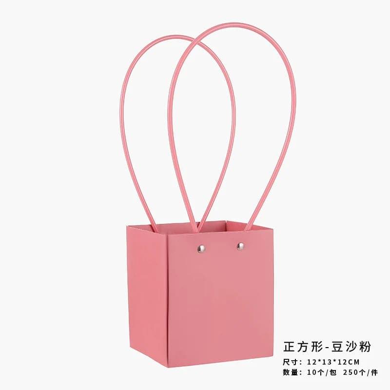 Flower Bag Party Gift Box Bouquet Hand Bag Macaron Color Kraft Paper Bag Diy - Huayi Flower Wraps