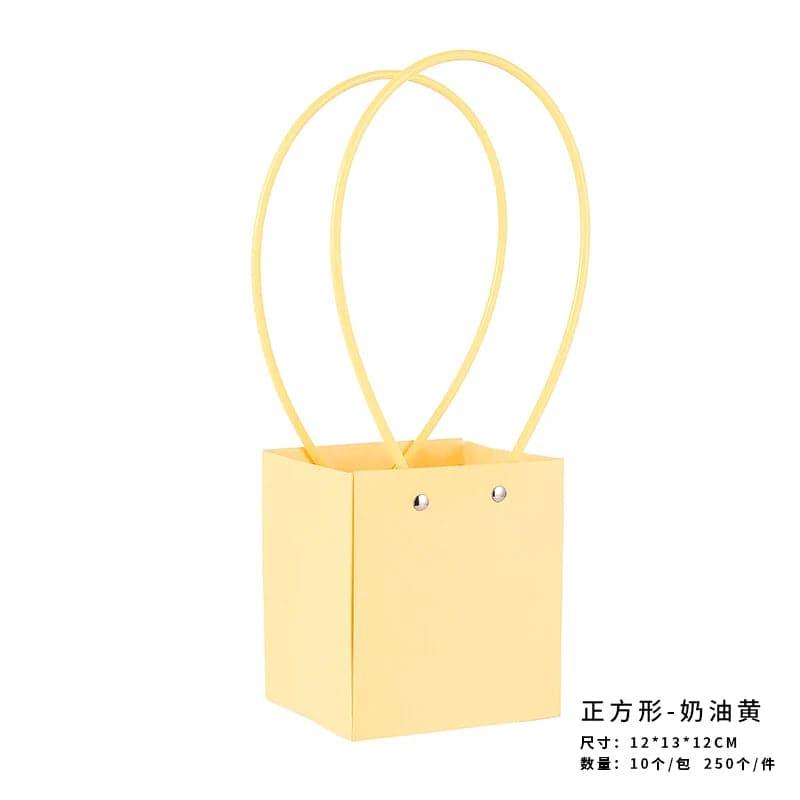 Flower Bag Party Gift Box Bouquet Hand Bag Macaron Color Kraft Paper Bag Diy - Huayi Flower Wraps