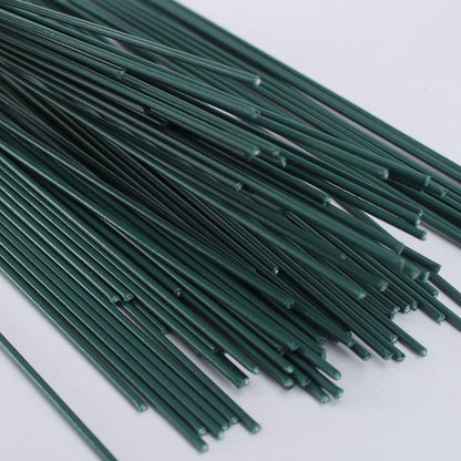 Flower Bouquet Packaging Material Green Wire Rose Artificial Flower Stem Soap Flower Stem Green Wire - Huayi Flower Wraps