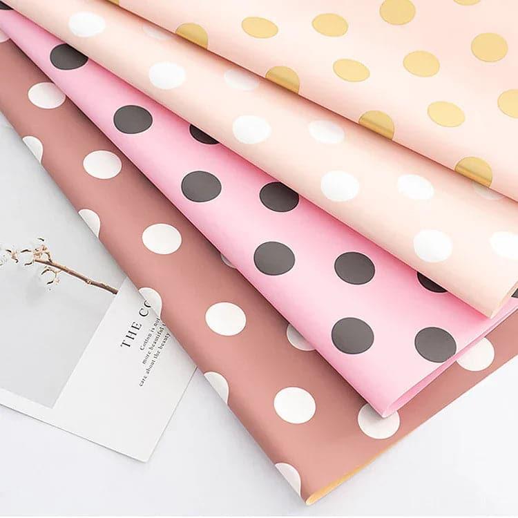 Flower Paper Double Sided Colorful Paper Dots,22.8*22.8 Inch-20 Sheets - Huayi Flower Wraps