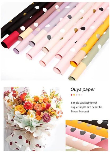 Flower Paper Double Sided Colorful Paper Dots,22.8*22.8 Inch-20 Sheets - Huayi Flower Wraps