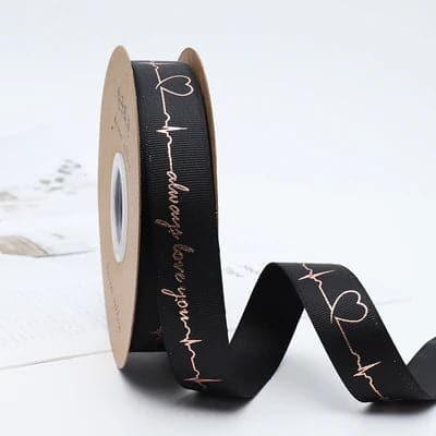 Flower Wrap Ribbon Bronzed Thread Ribbon Heart Cake Gift Box Ribbon Bouquet,2.5cm * 50yards - Huayi Flower Wraps