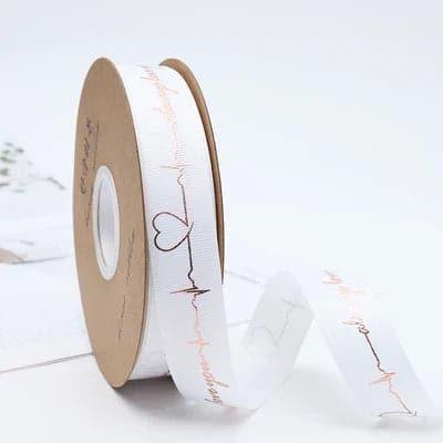 Flower Wrap Ribbon Bronzed Thread Ribbon Heart Cake Gift Box Ribbon Bouquet,2.5cm * 50yards - Huayi Flower Wraps