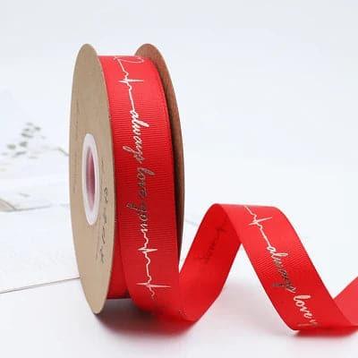 Flower Wrap Ribbon Bronzed Thread Ribbon Heart Cake Gift Box Ribbon Bouquet,2.5cm * 50yards - Huayi Flower Wraps