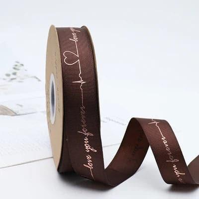 Flower Wrap Ribbon Bronzed Thread Ribbon Heart Cake Gift Box Ribbon Bouquet,2.5cm * 50yards - Huayi Flower Wraps