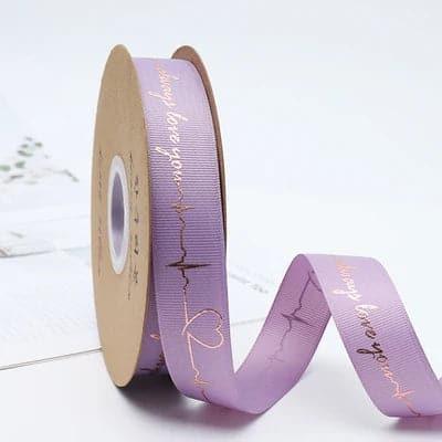 Flower Wrap Ribbon Bronzed Thread Ribbon Heart Cake Gift Box Ribbon Bouquet,2.5cm * 50yards - Huayi Flower Wraps