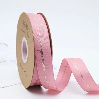 Flower Wrap Ribbon Bronzed Thread Ribbon Heart Cake Gift Box Ribbon Bouquet,2.5cm * 50yards - Huayi Flower Wraps