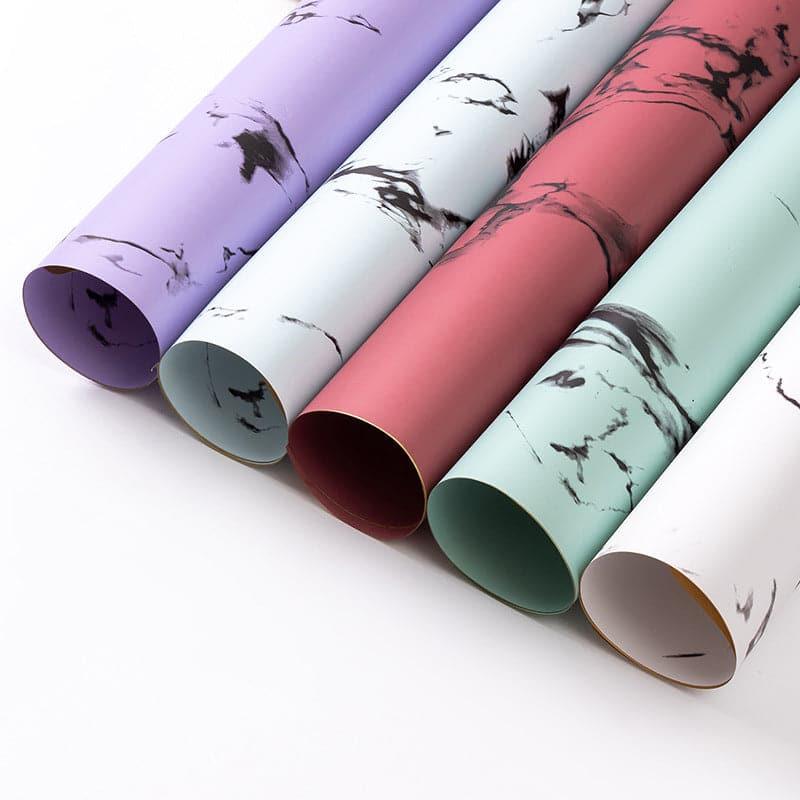 Flowers Bouquet Wrapping Paper Package Marble Texture,22.8*22.8 Inch-20 Sheets - Huayi Flower Wraps