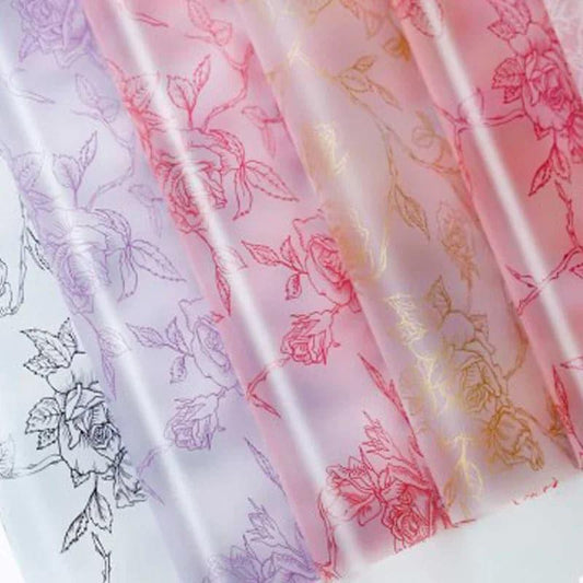 Garden Series Rose Printed Matte Flower Packaging Paper,22.8*22.8 Inch-20 Sheets - Huayi Flower Wraps