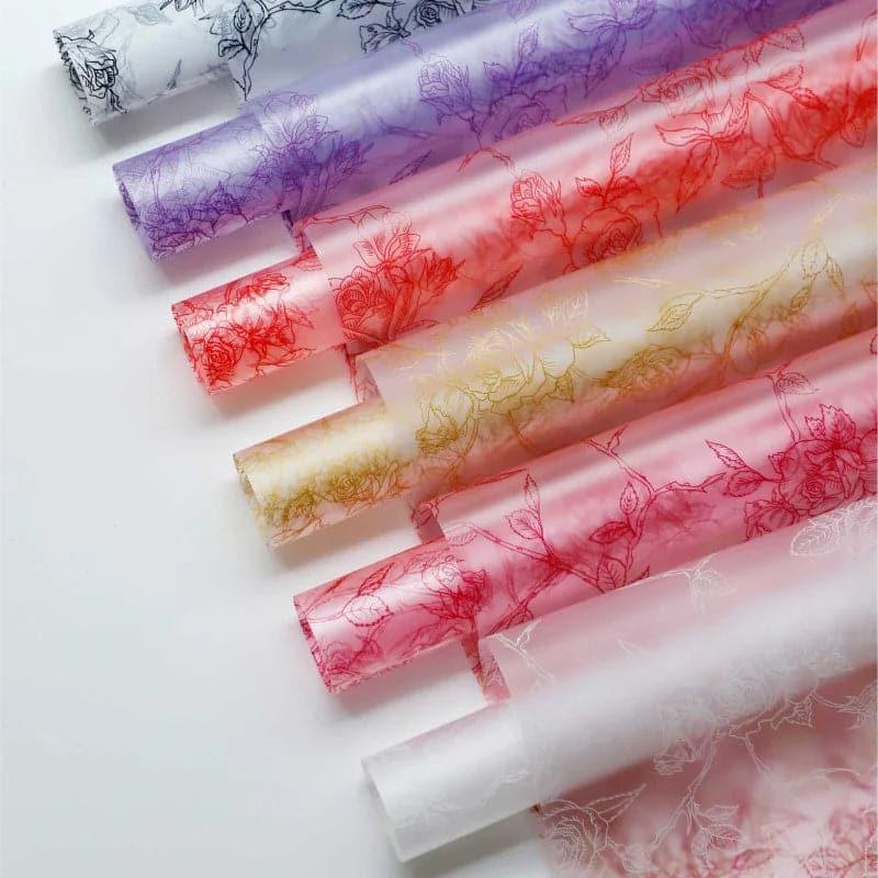 Garden Series Rose Printed Matte Flower Packaging Paper,22.8*22.8 Inch-20 Sheets - Huayi Flower Wraps