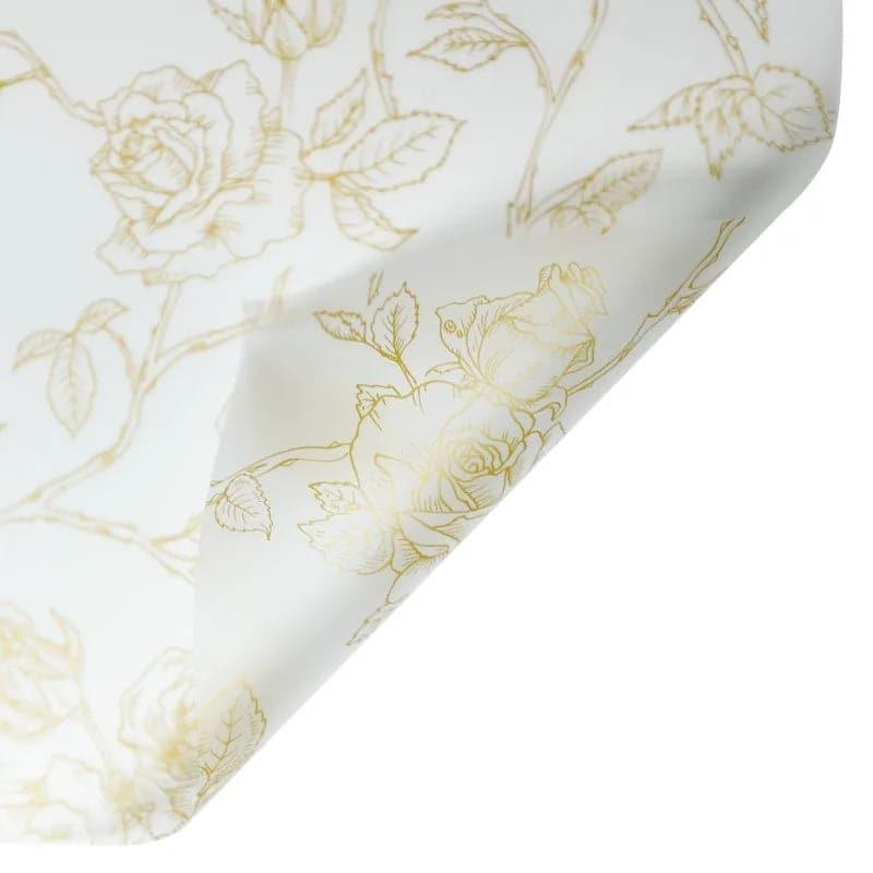 Garden Series Rose Printed Matte Flower Packaging Paper,22.8*22.8 Inch-20 Sheets - Huayi Flower Wraps