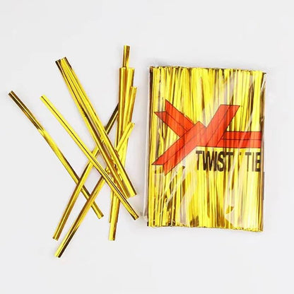 Gold Metal Twist Ties Bread Candy Coffee Bag Ties Plant Garden Twist Ties.