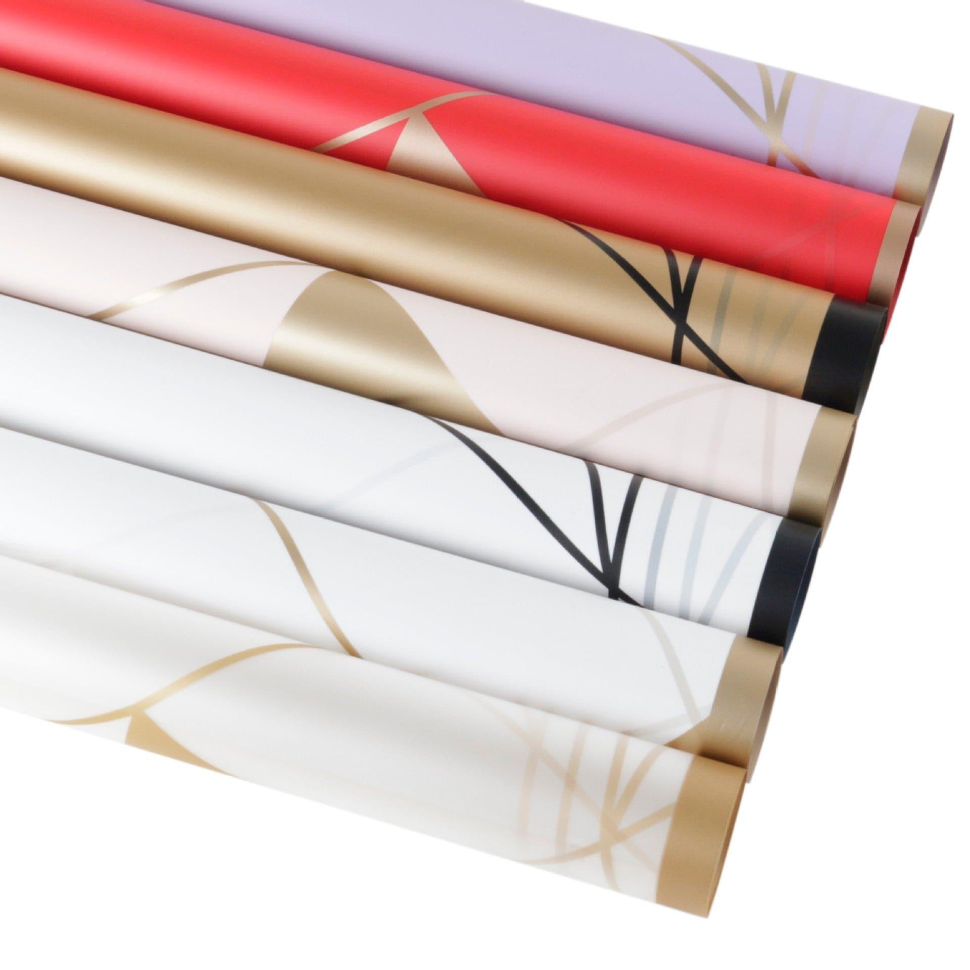 Golden Border Floral Paper Bouquet Wrappings,22.8*22.8 Inch-20 Sheets - Huayi Flower Wraps