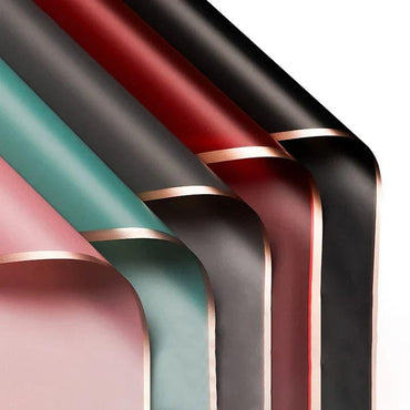 Golden Edge Waterproof Flower Wrapping Paper,22.8*22.8 Inch - HUAYI