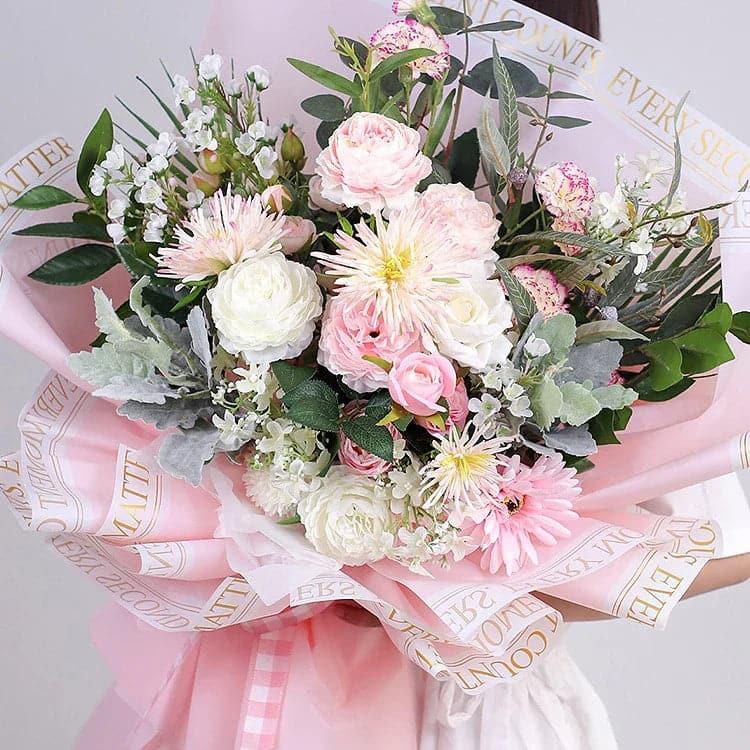 Golden Letter Printed Packaging Flower Bouquet,22.8*22.8 inch - 20 sheets - Huayi Flower Wraps