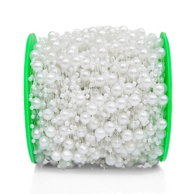 Gypsophila Beaded Fishing Line Connection Bead Chain Plastic Wedding Pearl,60m - Huayi Flower Wraps