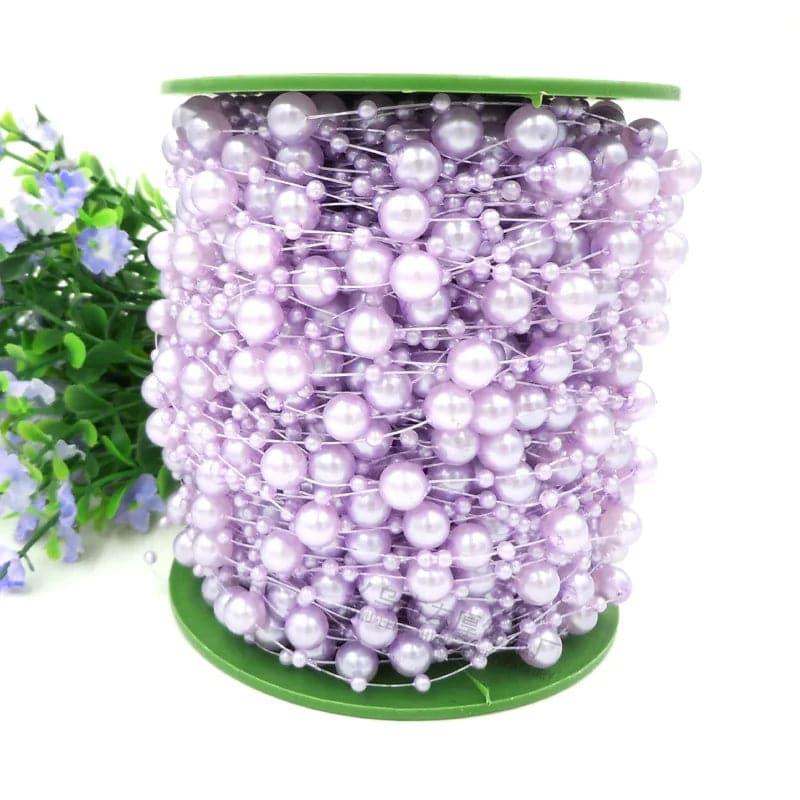 Gypsophila Beaded Fishing Line Connection Bead Chain Plastic Wedding Pearl,60m.