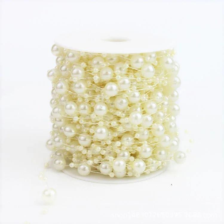 Gypsophila Beaded Fishing Line Connection Bead Chain Plastic Wedding Pearl,60m - Huayi Flower Wraps