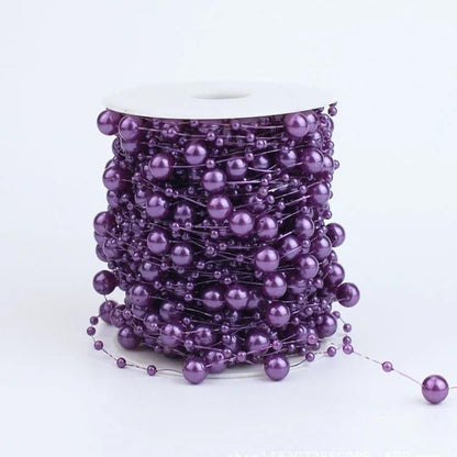 Gypsophila Beaded Fishing Line Connection Bead Chain Plastic Wedding Pearl,60m.