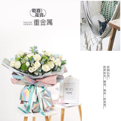 Heavy Metal Light Shadow Wrapping Paper,22.8*22.8 inch - 20 sheets - Huayi Flower Wraps