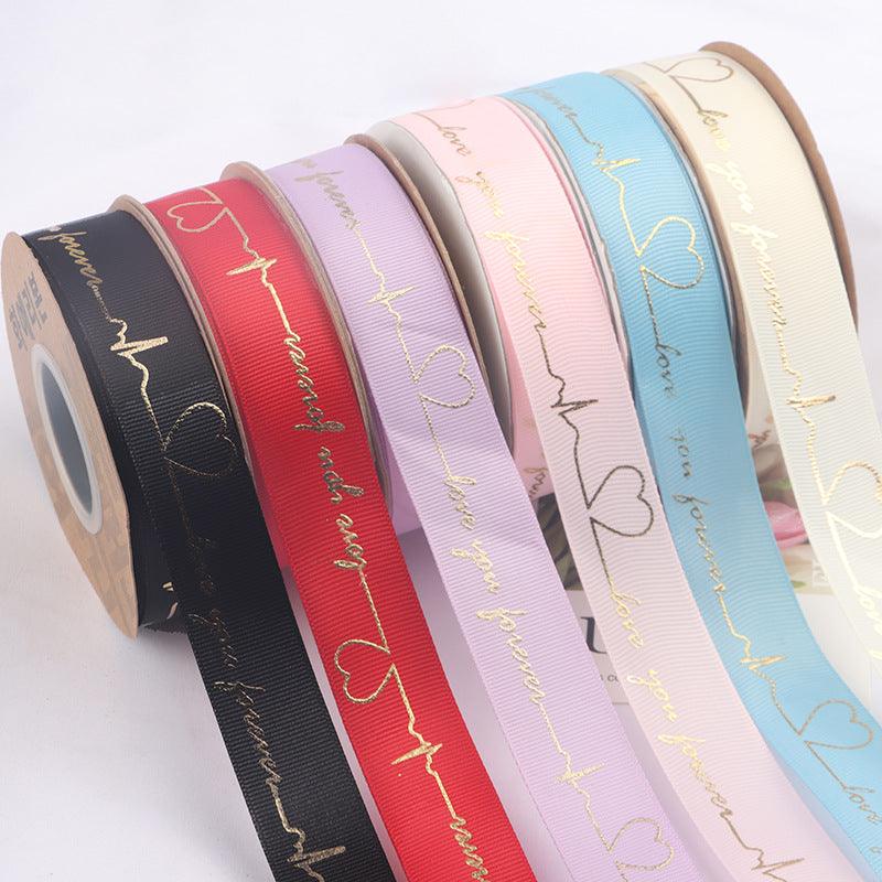 Hot Stamping Ribbon Flower Floral Gift Cake Baking Ribbon Bouquet Packaging Ribbon - Huayi Flower Wraps