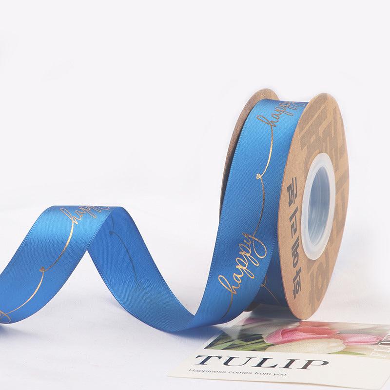 Hot Stamping Ribbon Flower Floral Gift Cake Baking Ribbon Bouquet Packaging Ribbon - Huayi Flower Wraps