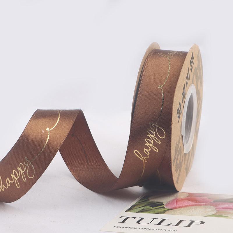 Hot Stamping Ribbon Flower Floral Gift Cake Baking Ribbon Bouquet Packaging Ribbon - Huayi Flower Wraps