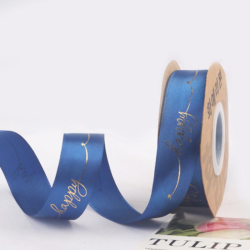 Hot Stamping Ribbon Flower Floral Gift Cake Baking Ribbon Bouquet Packaging Ribbon - Huayi Flower Wraps