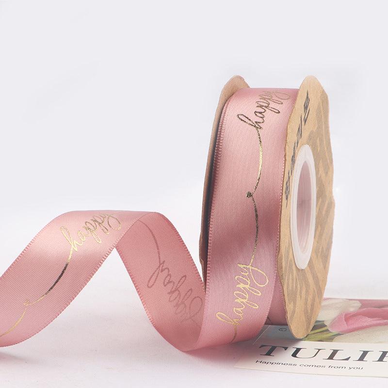 Hot Stamping Ribbon Flower Floral Gift Cake Baking Ribbon Bouquet Packaging Ribbon - Huayi Flower Wraps