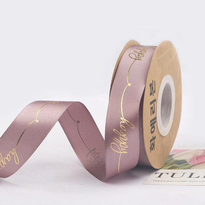 Hot Stamping Ribbon Flower Floral Gift Cake Baking Ribbon Bouquet Packaging Ribbon - Huayi Flower Wraps