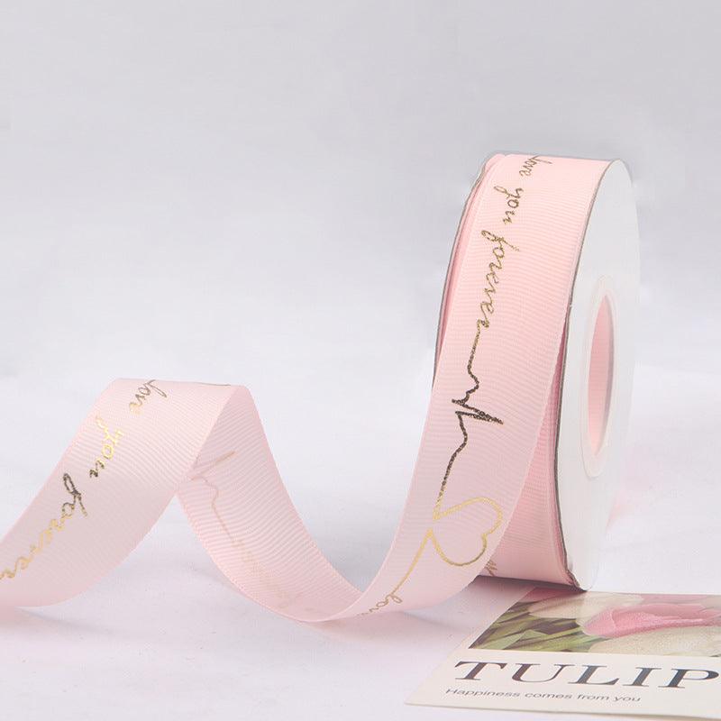 Hot Stamping Ribbon Flower Floral Gift Cake Baking Ribbon Bouquet Packaging Ribbon - Huayi Flower Wraps