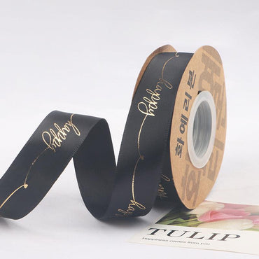 Hot Stamping Ribbon Flower Floral Gift Cake Baking Ribbon Bouquet Packaging Ribbon - Huayi Flower Wraps