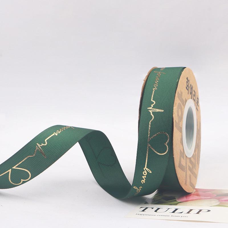 Hot Stamping Ribbon Flower Floral Gift Cake Baking Ribbon Bouquet Packaging Ribbon - Huayi Flower Wraps