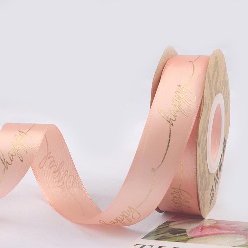 Hot Stamping Ribbon Flower Floral Gift Cake Baking Ribbon Bouquet Packaging Ribbon - Huayi Flower Wraps