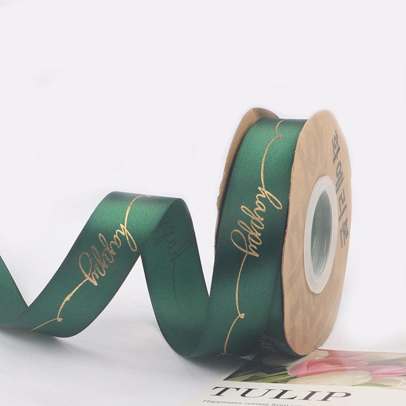 Hot Stamping Ribbon Flower Floral Gift Cake Baking Ribbon Bouquet Packaging Ribbon - Huayi Flower Wraps