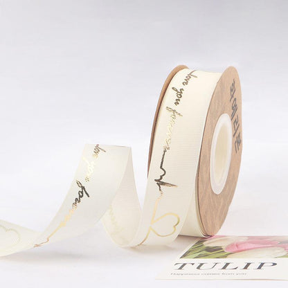 Hot Stamping Ribbon Flower Floral Gift Cake Baking Ribbon Bouquet Packaging Ribbon,25 yard - HUAYI
