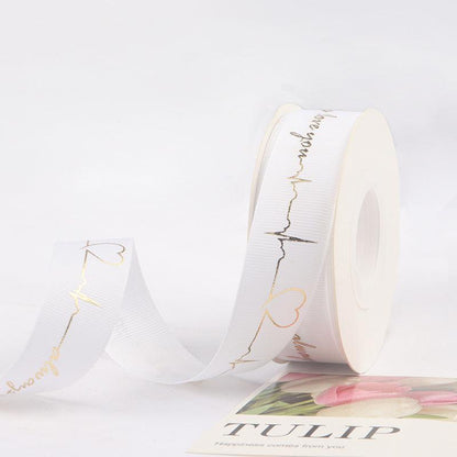 Hot Stamping Ribbon Flower Floral Gift Cake Baking Ribbon Bouquet Packaging Ribbon,25 yard - HUAYI