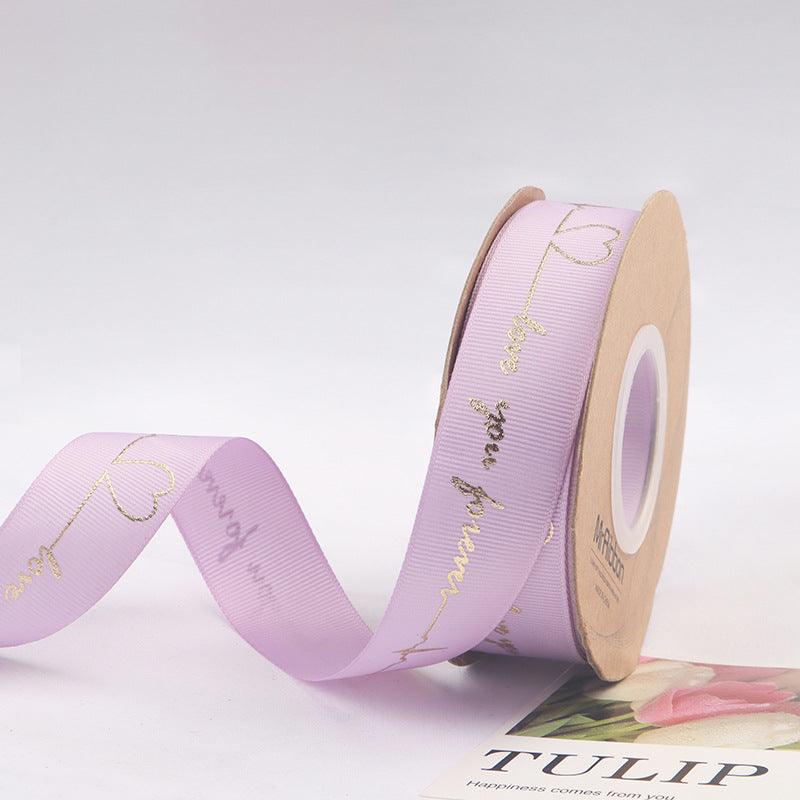 Hot Stamping Ribbon Flower Floral Gift Cake Baking Ribbon Bouquet Packaging Ribbon,25 yard - HUAYI