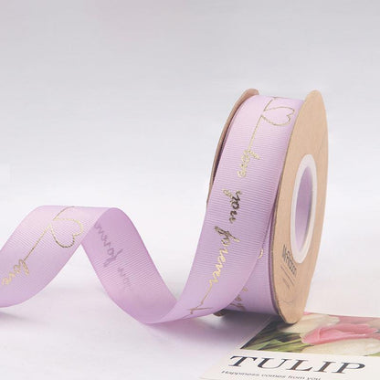 Hot Stamping Ribbon Flower Floral Gift Cake Baking Ribbon Bouquet Packaging Ribbon,25 yard - HUAYI