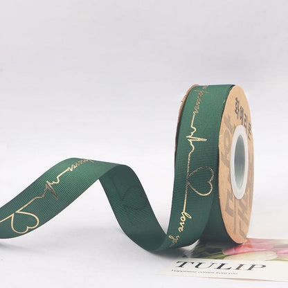 Hot Stamping Ribbon Flower Floral Gift Cake Baking Ribbon Bouquet Packaging Ribbon,25 yard - HUAYI