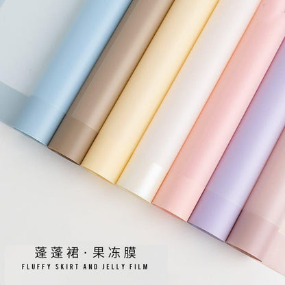 Jelly Film Border Layered Flower Wrapping Paper,22.8*22.8 inch - 20 sheets - Huayi Flower Wraps