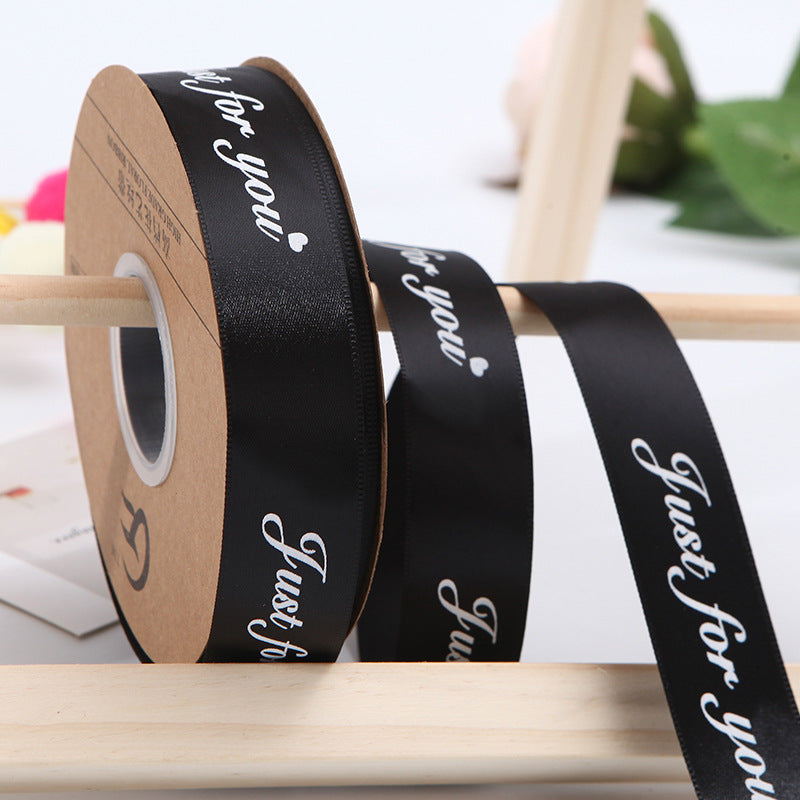 【Just for you】2.5CM Flower Ribbon Flower Packing Materials Cake Baking Ribbon New Ribbon,40Yards - HUAYI