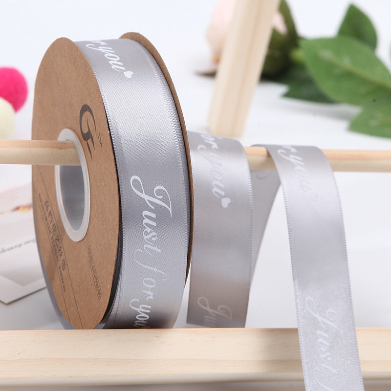【Just for you】2.5CM Flower Ribbon Flower Packing Materials Cake Baking Ribbon New Ribbon,40Yards - HUAYI