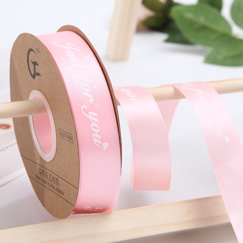 【Just for you】2.5CM Flower Ribbon Flower Packing Materials Cake Baking Ribbon New Ribbon,40Yards - HUAYI