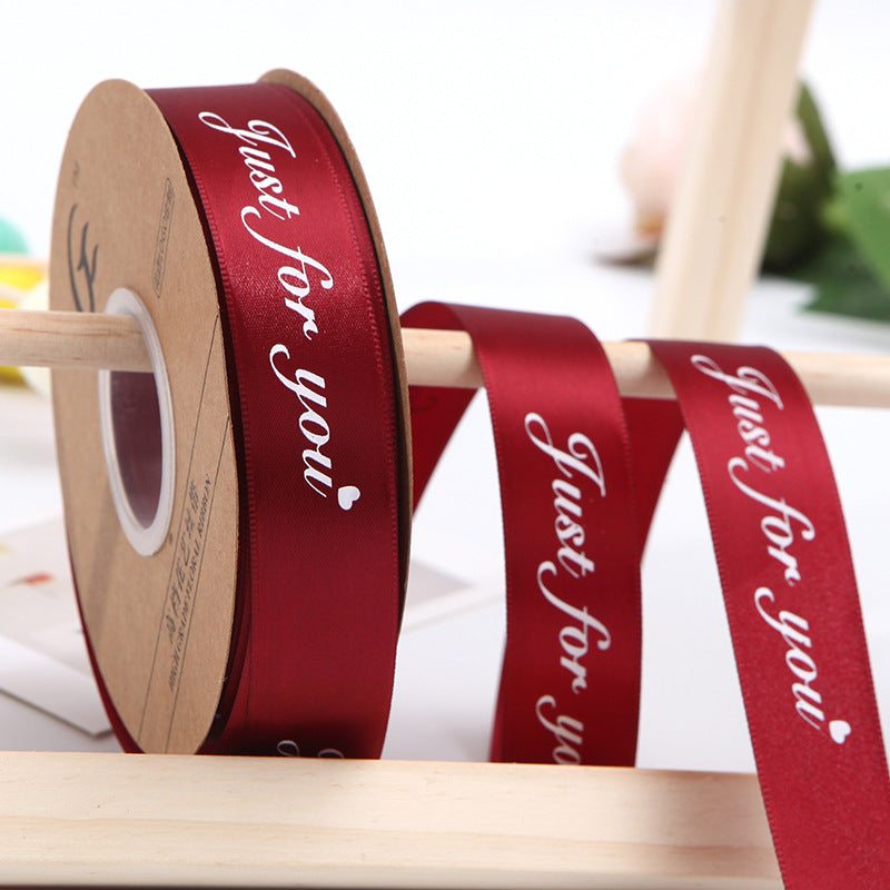 【Just for you】2.5CM Flower Ribbon Flower Packing Materials Cake Baking Ribbon New Ribbon,40Yards - HUAYI