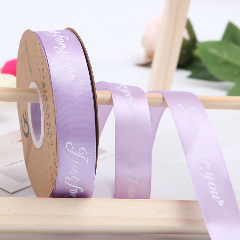 【Just for you】2.5CM Flower Ribbon Flower Packing Materials Cake Baking Ribbon New Ribbon,40Yards - HUAYI